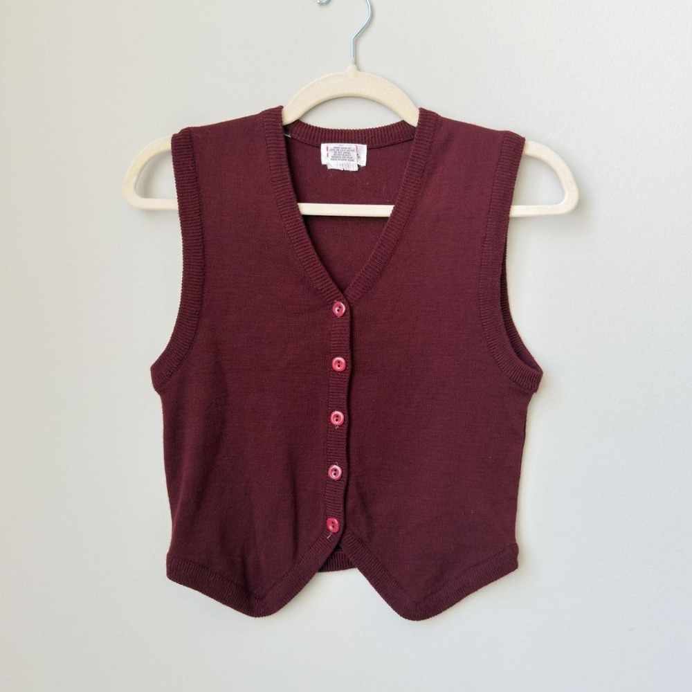 Vintage Casual Corner Academia Collegiate Wool Sweater Vest Size S Twee